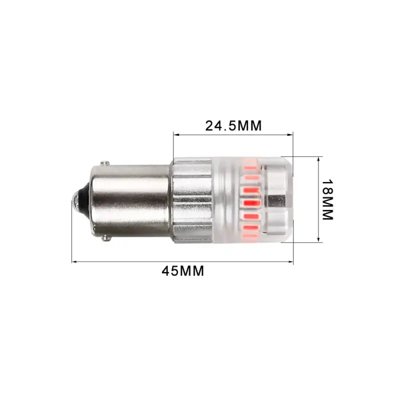 Turn Signal Light Bulb - LED 1156 Philips 3020 High Power LED; Red; 600 Lumens; 9 To 18 Volt DC; Set Of 2 - RV and Auto Parts
