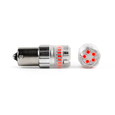 Turn Signal Light Bulb - LED 1156 Philips 3020 High Power LED; Red; 600 Lumens; 9 To 18 Volt DC; Set Of 2 - RV and Auto Parts