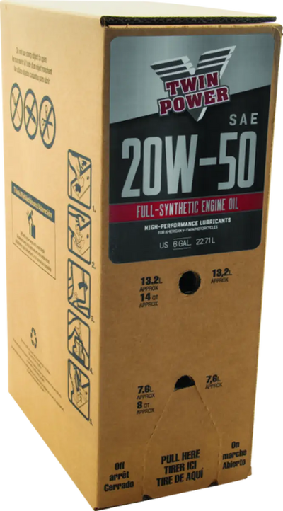 Twin Power 20W50 Synthetic Oil 6 Gallon Bag In Box - 539027 - Oils & Filters