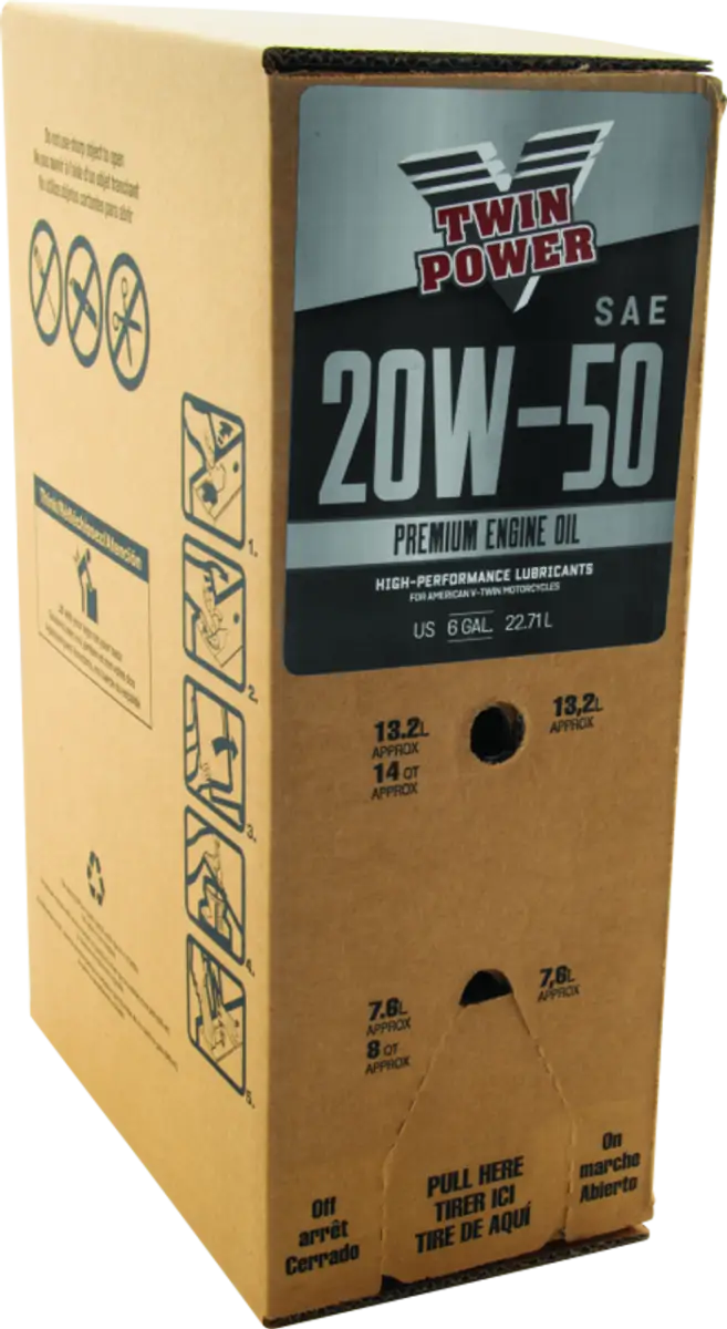 Twin Power 20W50 Synthetic Oil 6 Gallon Bag In Box - 539027 - Oils & Filters