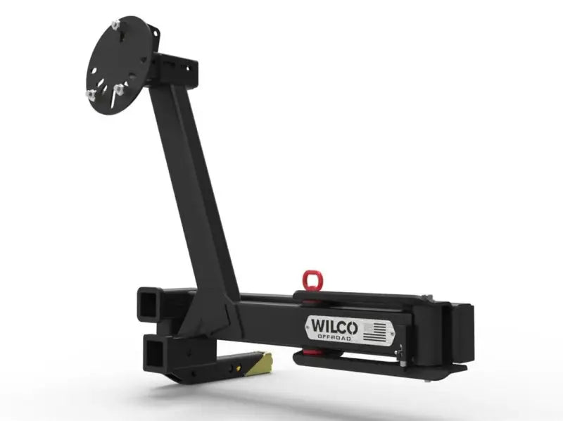 Black metal spare tire carrier on UHG4100 Wilco Offroa Hitchgate Switch for off-road use