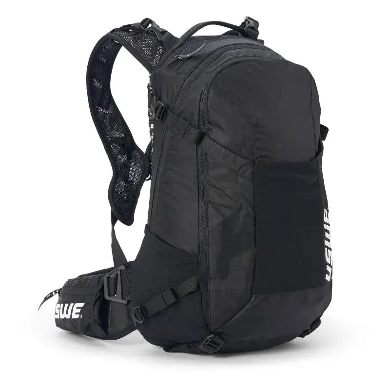 Black USWE Shred MTB Daypack 25L for mountain biking and outdoor adventures