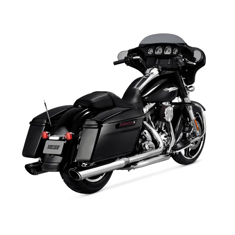 Vance and Hines Twin Slash Round Slip-Ons Chr - Truck & Automotive