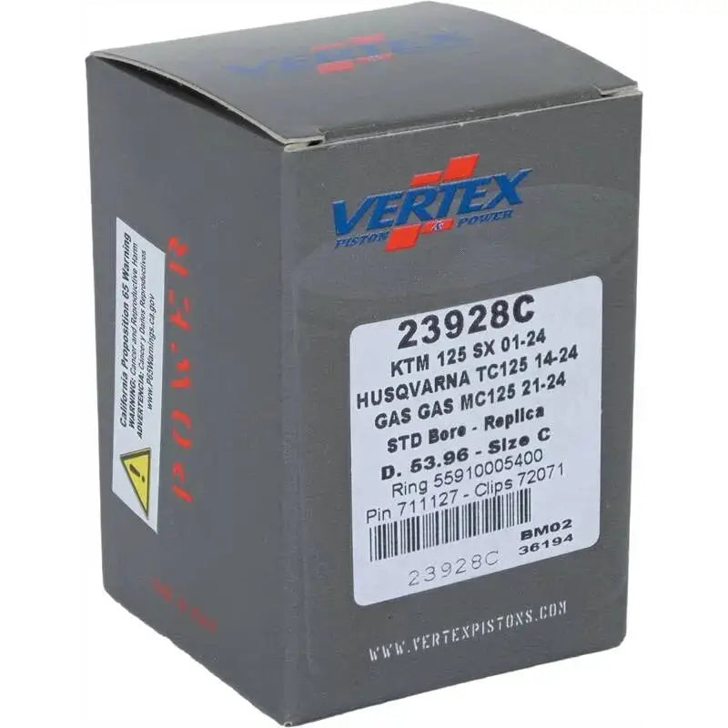 Vertex Piston 01-16 KTM 125 EXC 125cc Cast Replica Piston Kit - RV and Auto Parts
