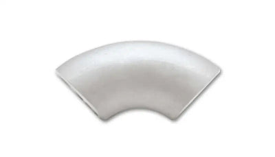 Silver metal pipe elbow shows a T304 SS long radius 90 degree stainless steel bend