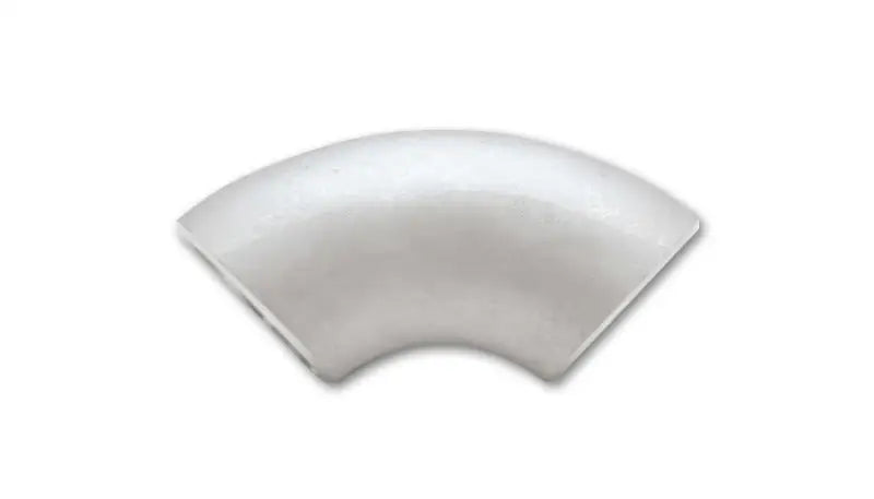 Silver metal pipe elbow shows a T304 SS long radius 90 degree stainless steel bend
