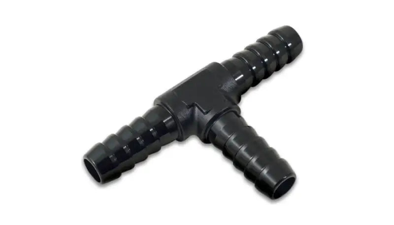 Vibrant 1/4in Barbed Tee Adapter- Black Anodized - Truck & Automotive
