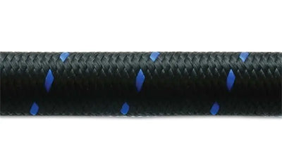 Vibrant Vibrant -10 AN Two-Tone Black/Blue Nylon Braided Flex Hose (5 foot roll)