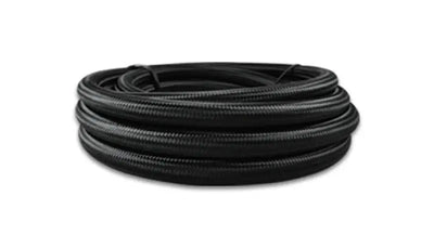 Vibrant -12 AN Black Nylon Braided Flex Hose w/ PTFE Liner (5 Foot Roll) - Truck & Automotive