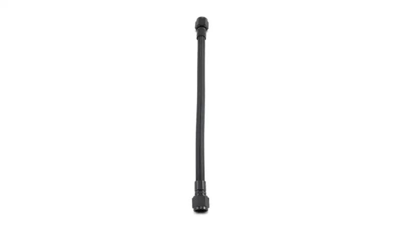 Flexible black gooseneck tube on Vibrant 24in PTFE Hose Assy with 10AN fittings