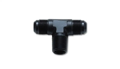 Vibrant -4AN x 1/8in NPT Flare to Pipe Tee Adapter Fitting in anodized black aluminum for RV, automotive, powersports, off-road, marine, truck accessories, interior, truck bed, and RV parts. Truck & Automotive, Fabrication, AVADA - Best Sellers