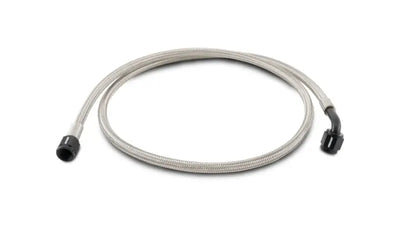 Braided stainless steel hose with black fittings from Vibrant Pre-Assembled Hose Assemblies