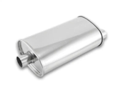 Shiny metal Vibrant StreetPower Oval Muffler with dual outlets for streetpower style