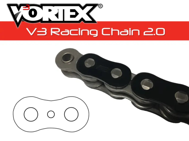 Vortex Racing V3 2.0 Chain 530RX3-140- Black - Vortex Racing