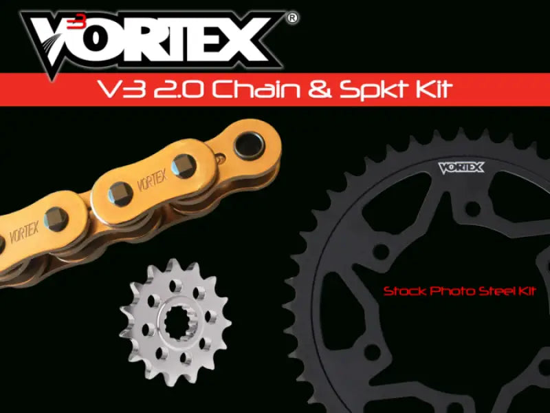 Vortex Racing V3 6.0 Chain and Sprocket Kit 3271-15,435S-47,G520SX3-116- Gold - Vortex Racing