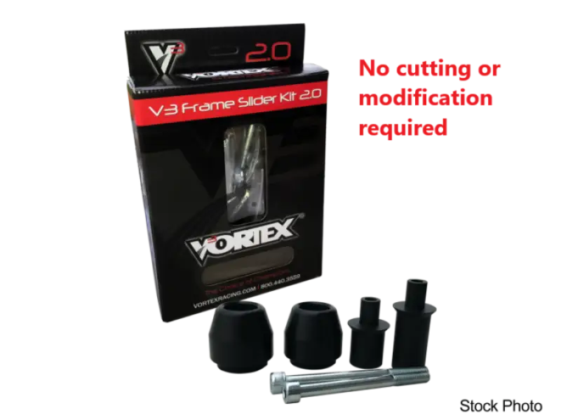 Vortex SR210 Frame Sliders V3 2.0 Black with mounting hardware for SR210 frame protection