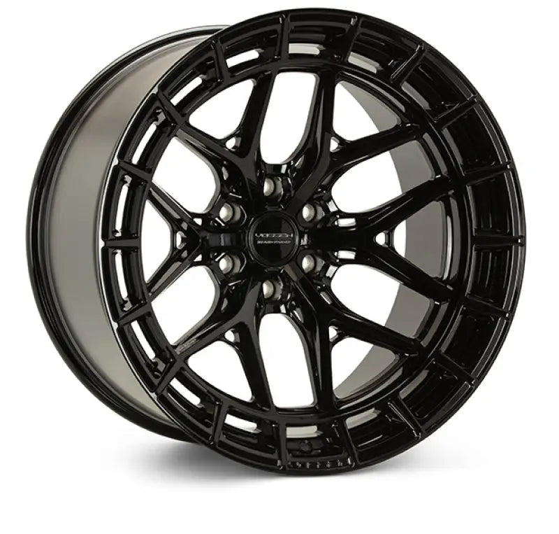 Black multi-spoke Vossen HFX-1 gloss black wheel with super deep design