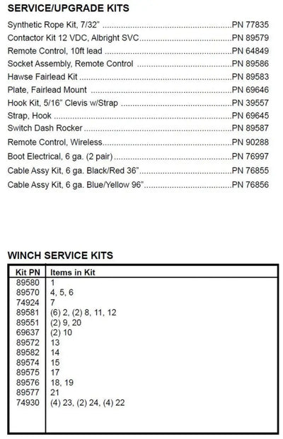 Warn 76855 Cable Assy Kit 6 Ga - Accessories