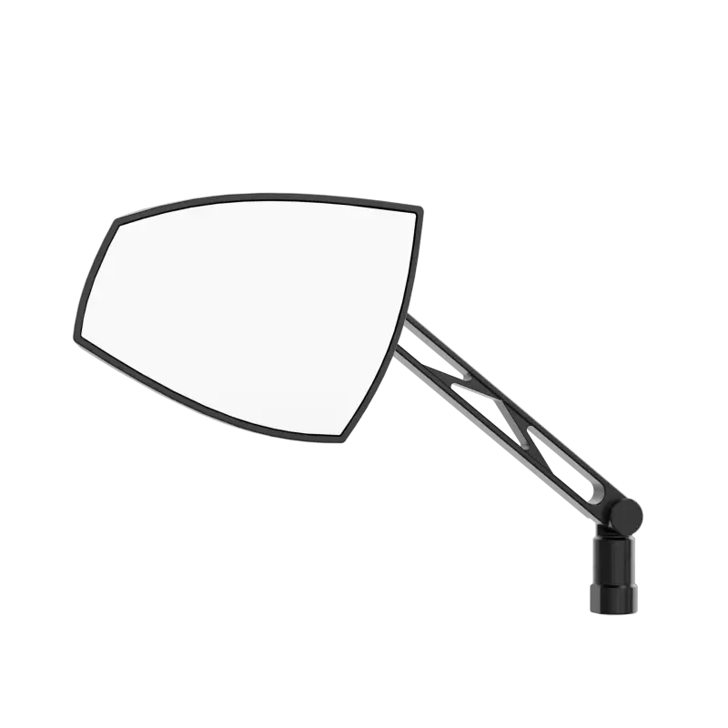 HIGHSIDER Wave Mirror Pair Black/Silver for Powersports