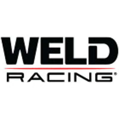 Weld S80 black wheel logo with red stripe, 5x115mm, white text on white