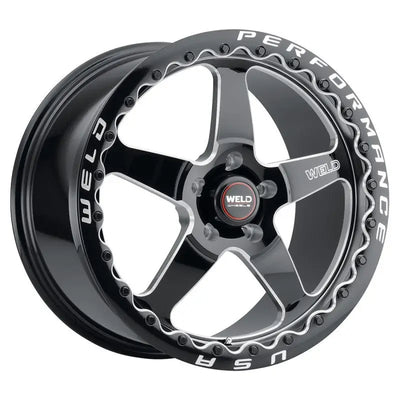 Weld S904 18x10 Ventura Beadlock 5x114.3 ET50 BS7.50 Gloss BLK MIL DIA 78.1 - S90480067P50