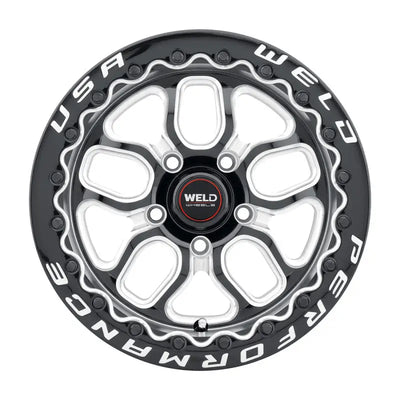 Black and silver performance wheel.