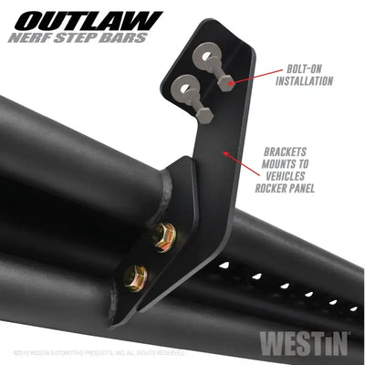 Westin 05-19 Toyota Tacoma Double Cab Outlaw Nerf Step Bars 