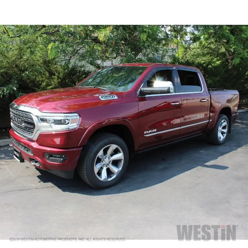 Westin 2019 RAM 1500 Crew Cab (Non Classic) Wade Slim Wind Deflector 4pc - Smoke 