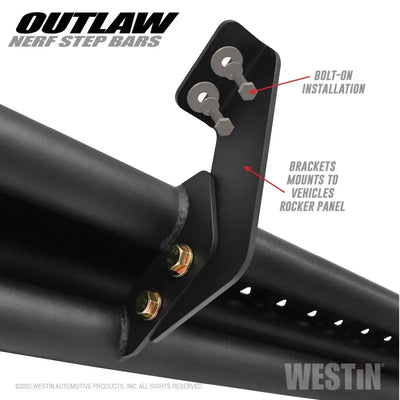 Westin 2020 Jeep Gladiator Outlaw Nerf Step Bars - Textured Black - Truck & Automotive