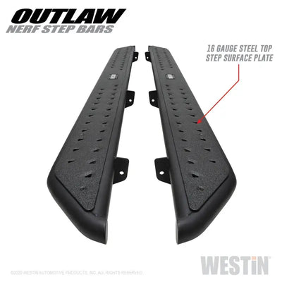 Westin 2020 Jeep Gladiator Outlaw Nerf Step Bars - Textured Black - Truck & Automotive