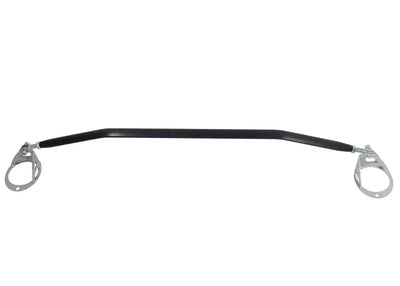 Whiteline 98-02 Miata NB Front adjustable strut tower brace, black bar with silver mounts, enhances chassis stiffness, improves turn-in and steering response.