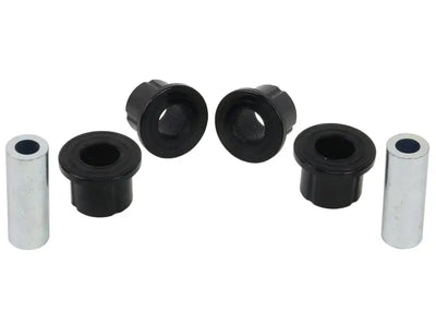 Automotive suspension bushings and sleeves for Nissan Frontier XTerra rear spring setup