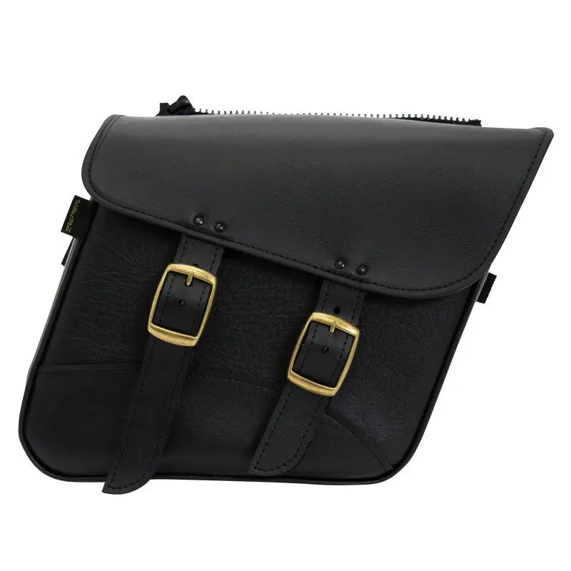 Willie & Max Universal Fit Brass Monkey Compact Slant Saddlebag Set (12inL x 9.5inH x 5.5inW)- Black - Willie & Max