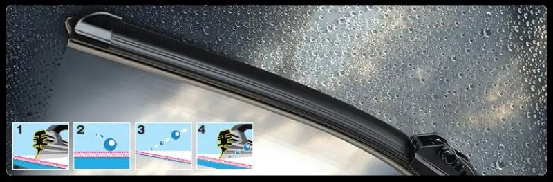 Windshield Wiper Blade Standard; Single Hybrid Blade; 24 Inch Length; Black Composite Frame; Super Silicone Without