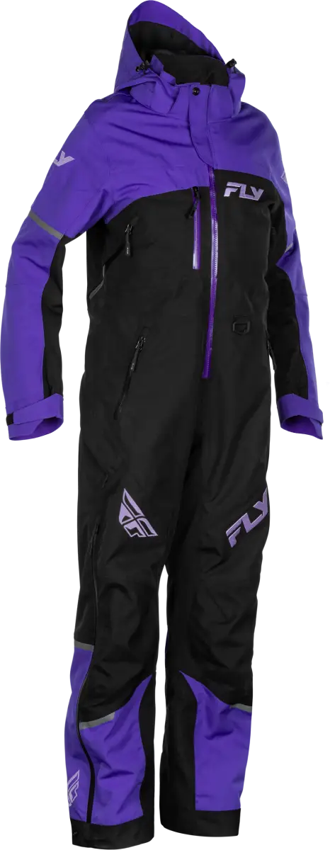 Purple and black snowsuit for women from Women’s Cobalt Shell Monosuit, perfect for powersports