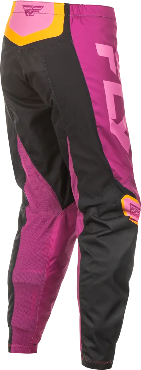 Women*s motocross pants in black, magenta, and yellow for RV parts & accessories or truck parts
