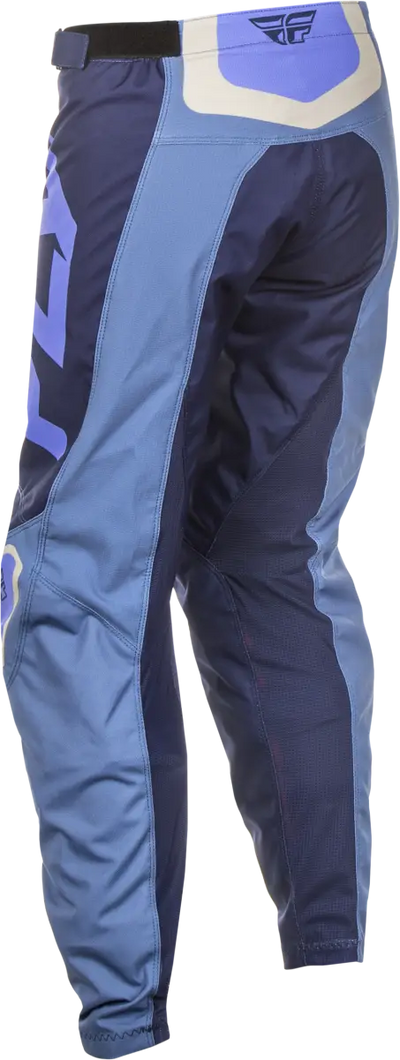 Women*s motocross pants in blue and navy with purple logo, perfect for RV and truck parts gear