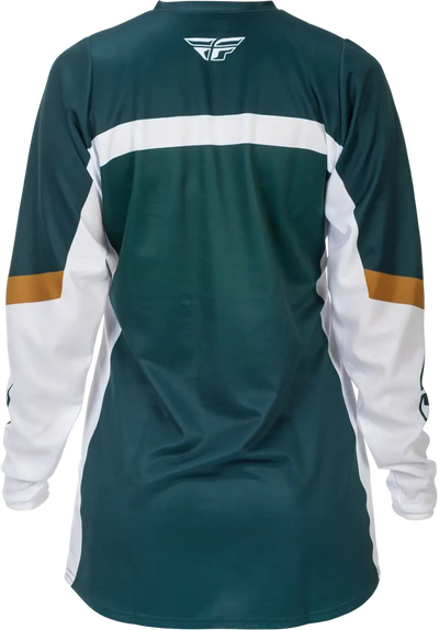 Women's F 16 Jersey Teal/White/Gold Lg - FLY RACING