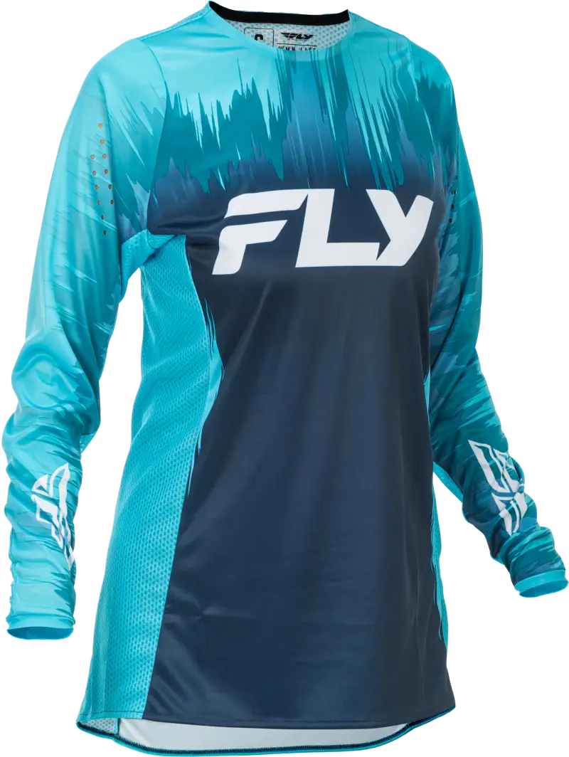 Women's Lite Jersey Aqua/Navy/White Lg - FLY RACING