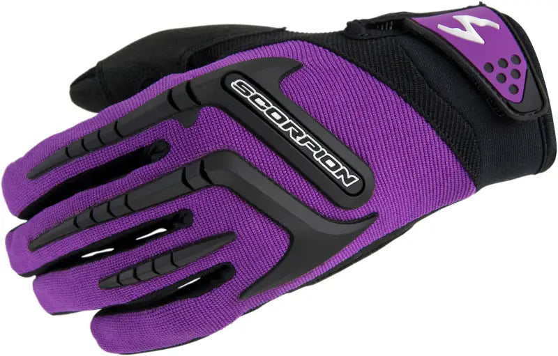 Women's Skrub Gloves Purple Lg - SCORPION EXO