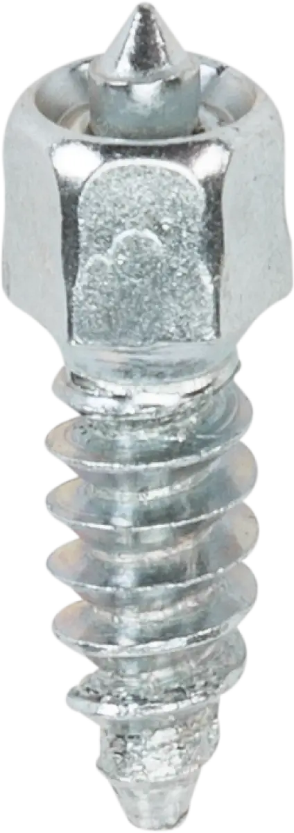 Silver-colored attack twist screws with pointed tip and coarse threads for secure fastening
