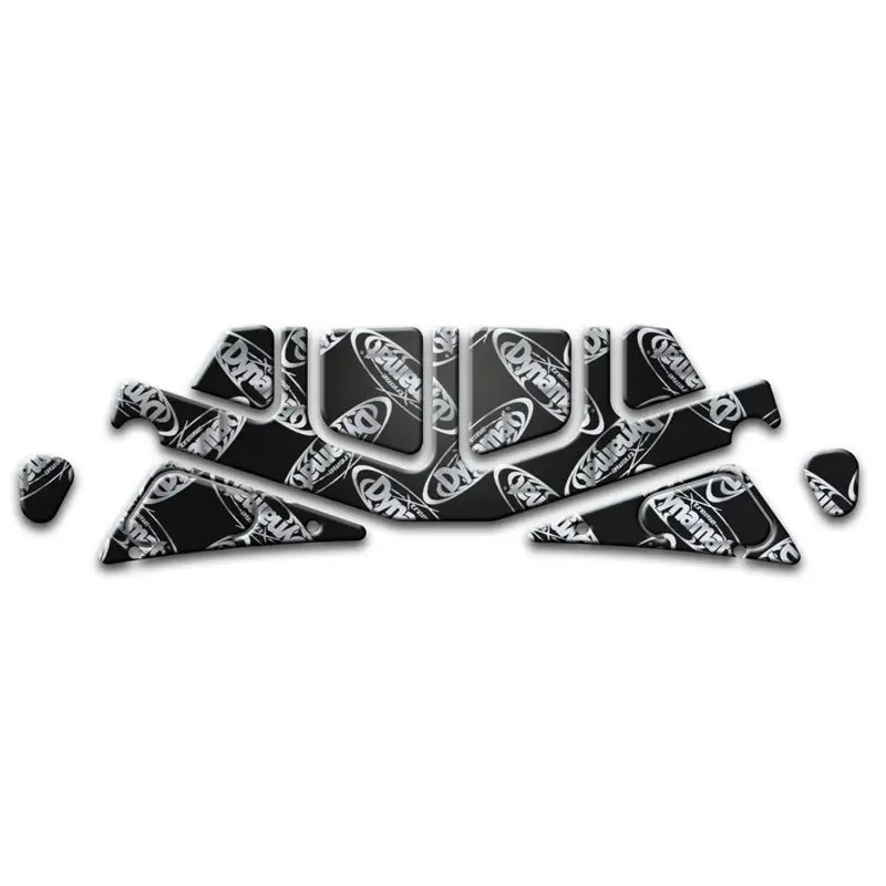 Black Audi door sill protectors with silver accents for Ford Mustang trunk kit