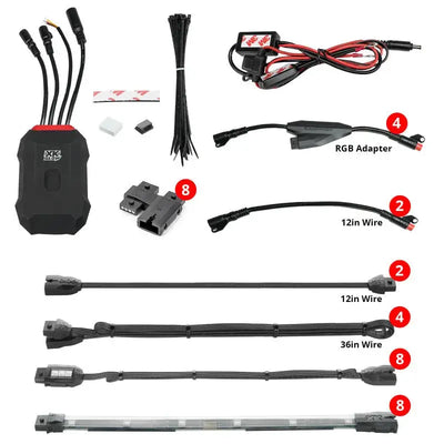 XK Glow Addressable LED Motorcycle Accent Light Kits Standard XKalpha App Controlled - Lights