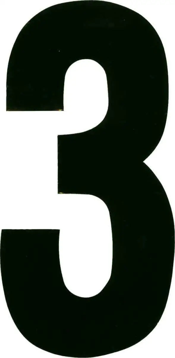 XT63B-3 #3 6" Black Extreme Digits 3/Pk