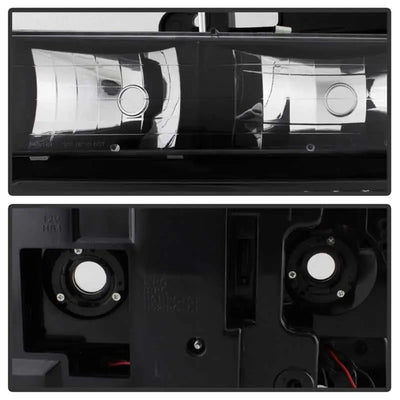 Xtune 92-94 Blazer Full Size Corner/LED Bumper Headlights Black HD-JH-CCK88-LED-AM-BK-SET 