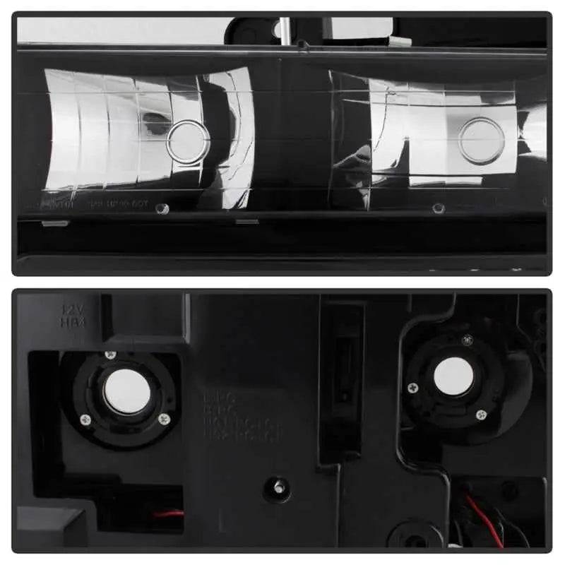 Xtune 92-94 Blazer Full Size Corner/LED Bumper Headlights Black HD-JH-CCK88-LED-AM-BK-SET 