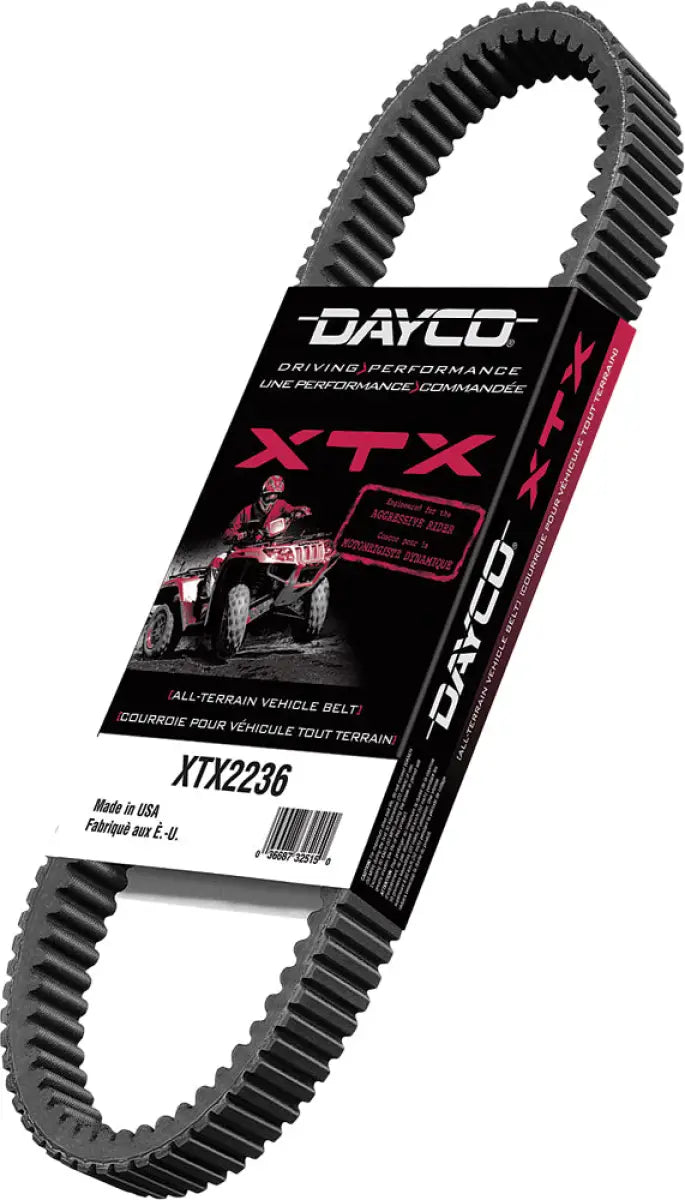 Dayco XTX ATV belt for tough off-road rides, perfect for your XTX ATV