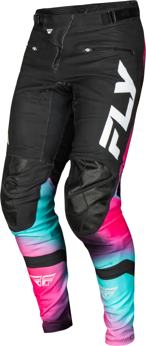Youth Rayce Bicycle Pants Fuschia/Black/Teal Sz 20 - FLY RACING
