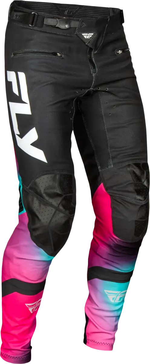 Youth Rayce Bicycle Pants Fuschia/Black/Teal Sz 18 - FLY RACING