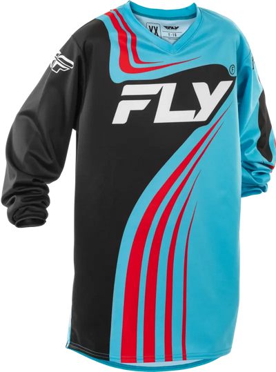 Youth F 16 Jersey Cyan/Black/Red Ym - FLY RACING